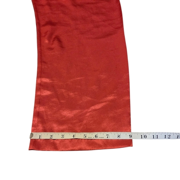 Oscar De La Renta Pink Label Silky Satin Coral Pink Lace 2 Piece Matching Set Pj - Picture 8 of 12